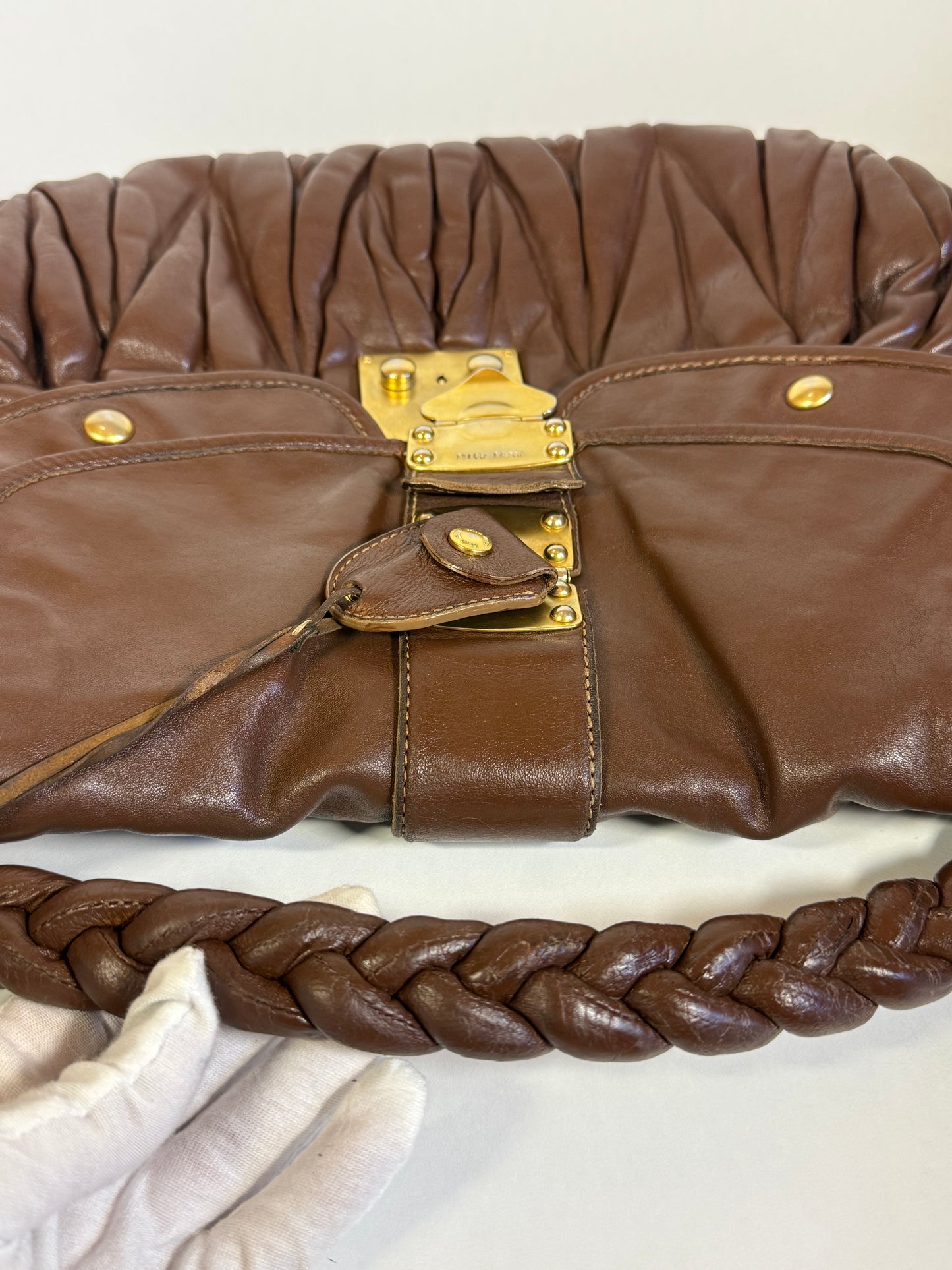 MIU MIU BROWN MATELASSE