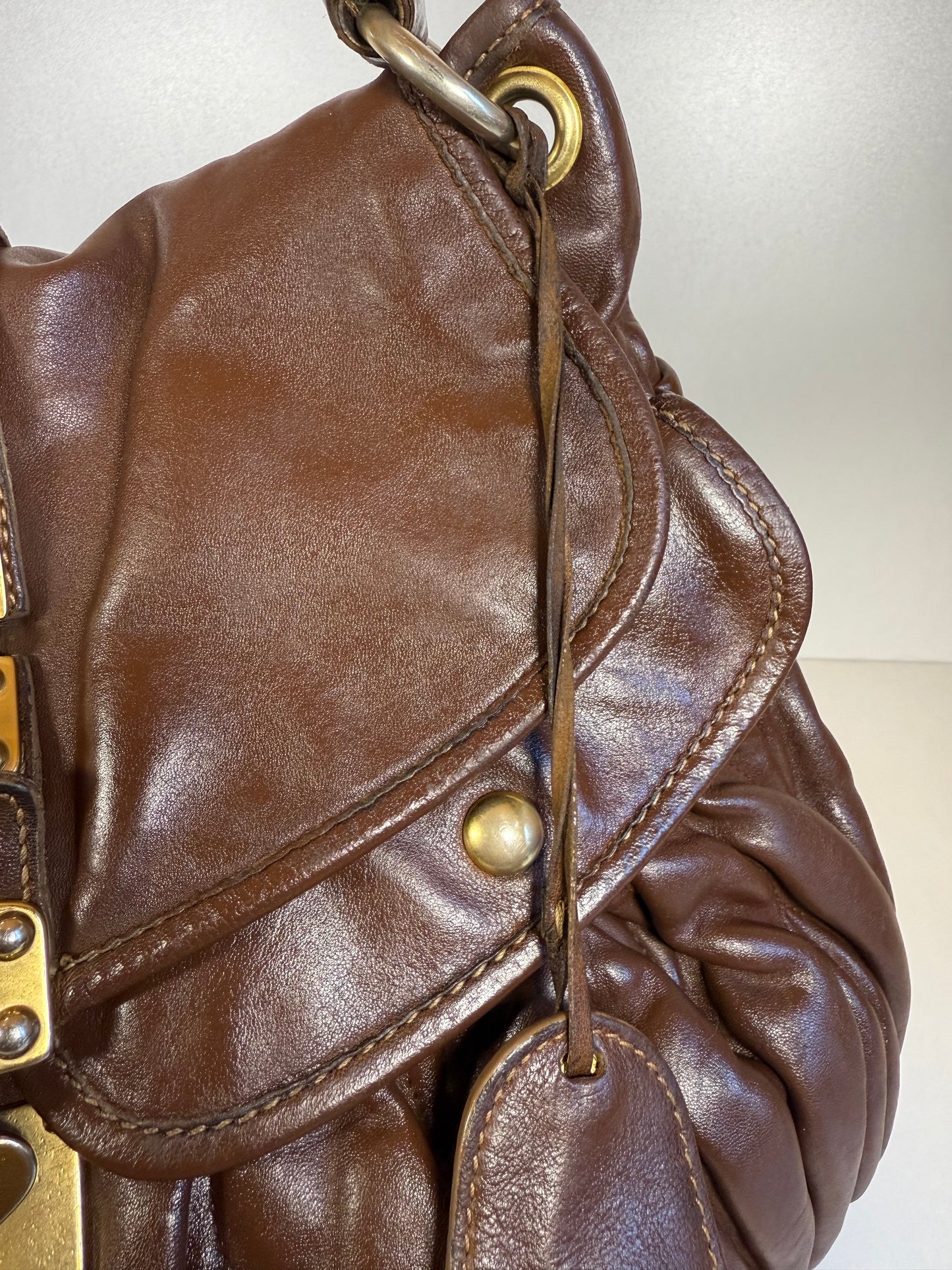 MIU MIU BROWN MATELASSE