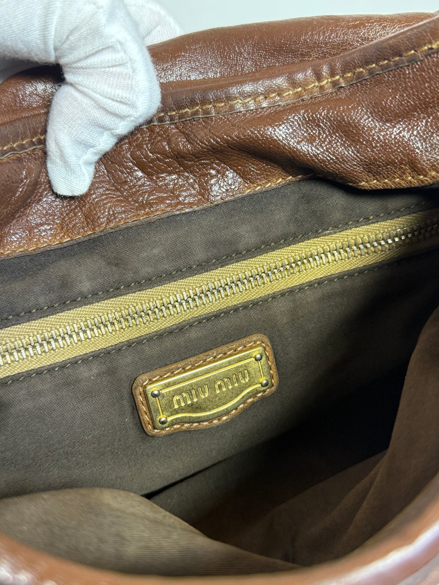 MIU MIU BROWN MATELASSE