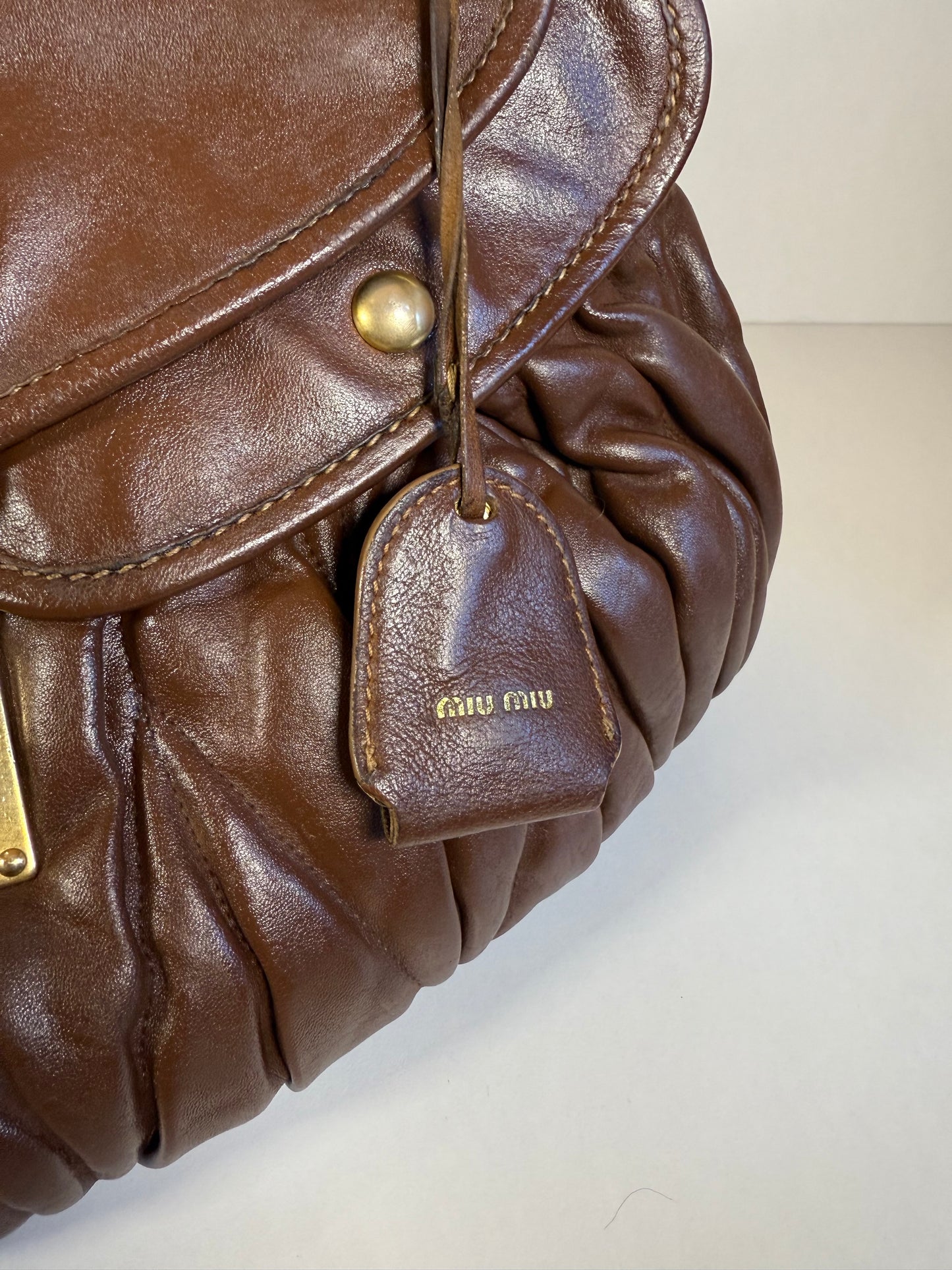 MIU MIU BROWN MATELASSE