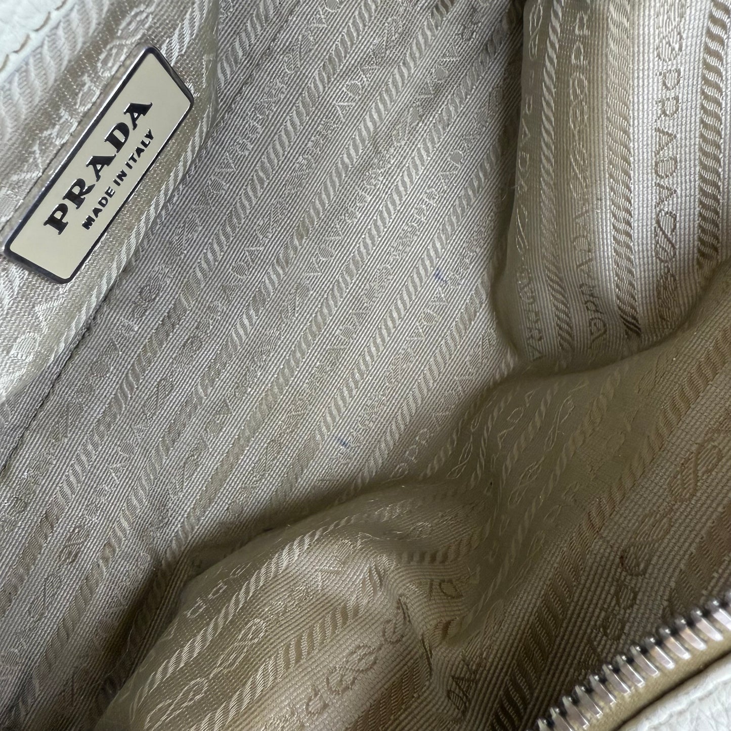 PRADA VITELLO DAINO BAULETTO BAG WHITE