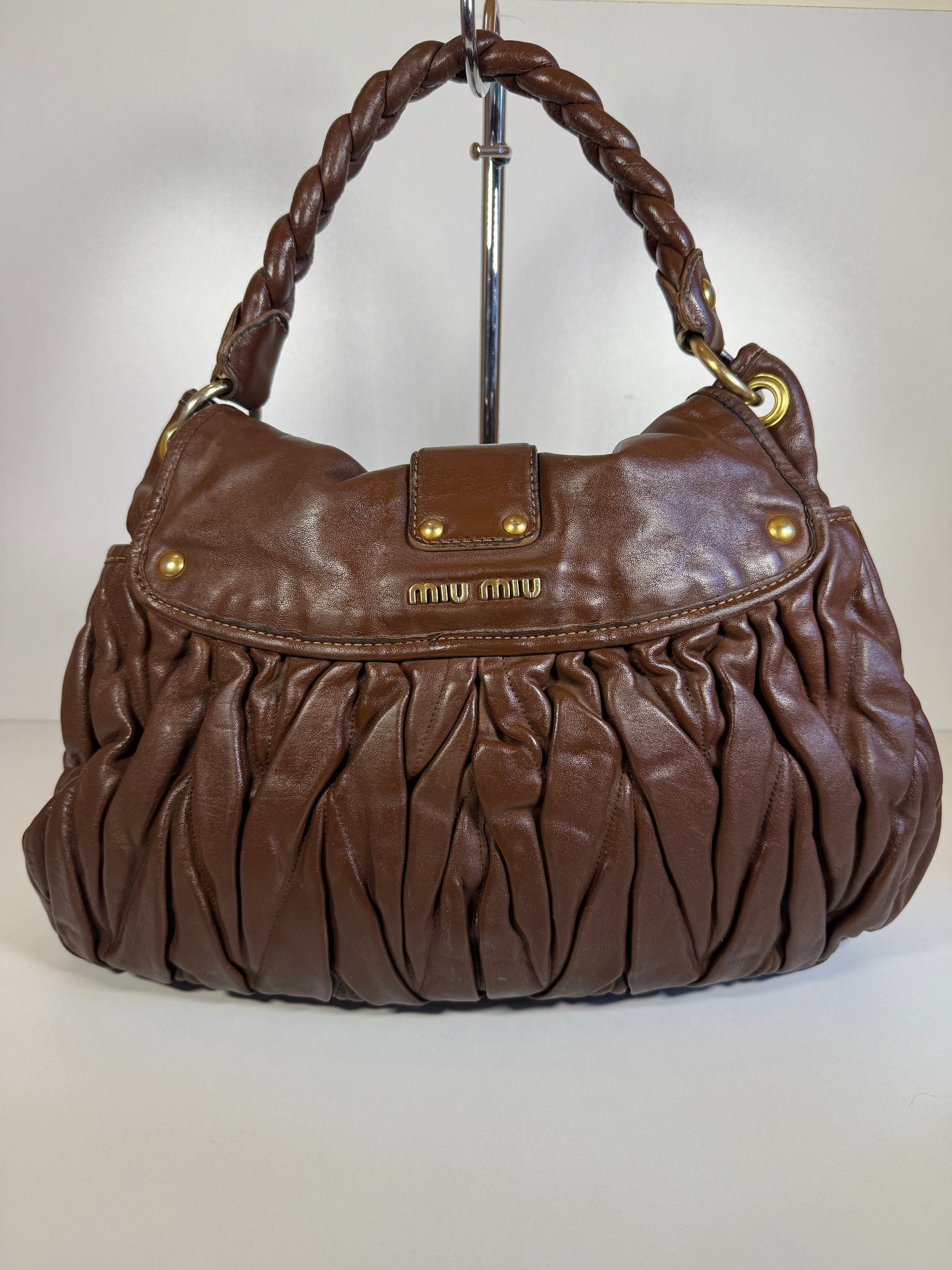 MIU MIU BROWN MATELASSE