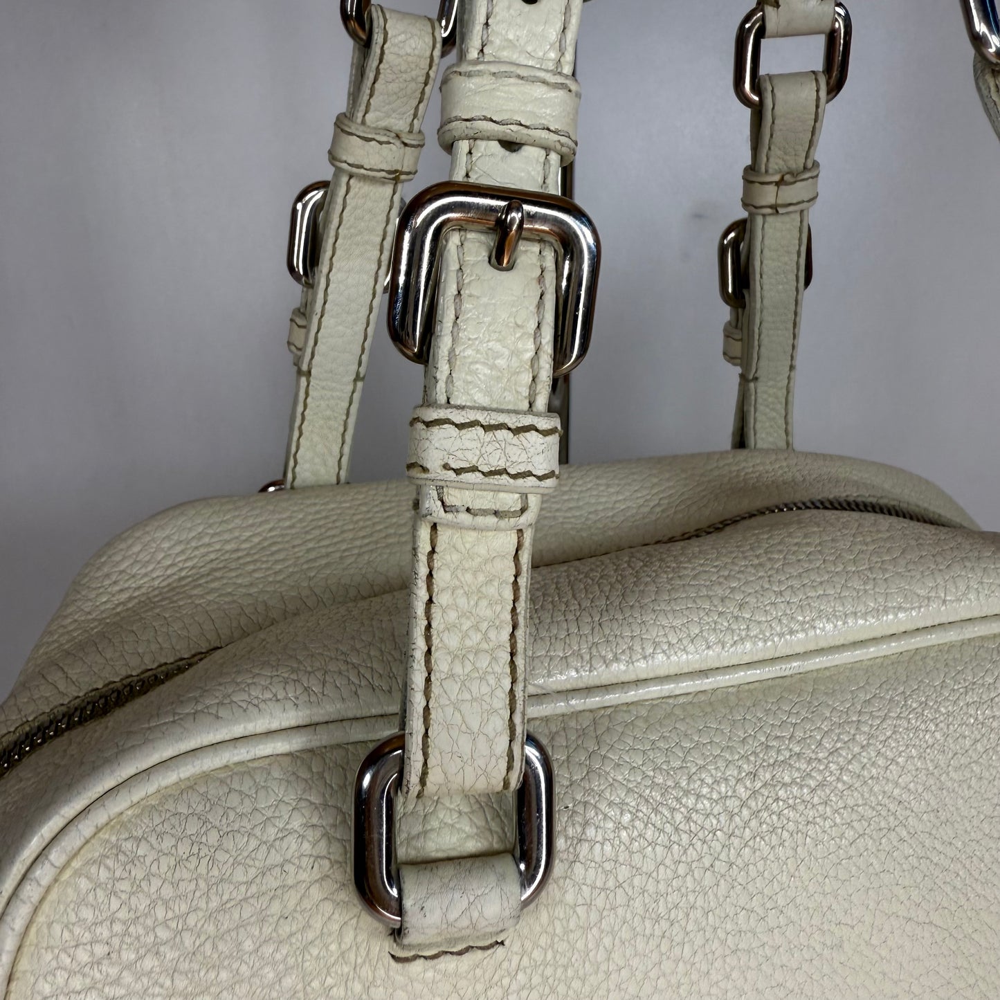 PRADA VITELLO DAINO BAULETTO BAG WHITE