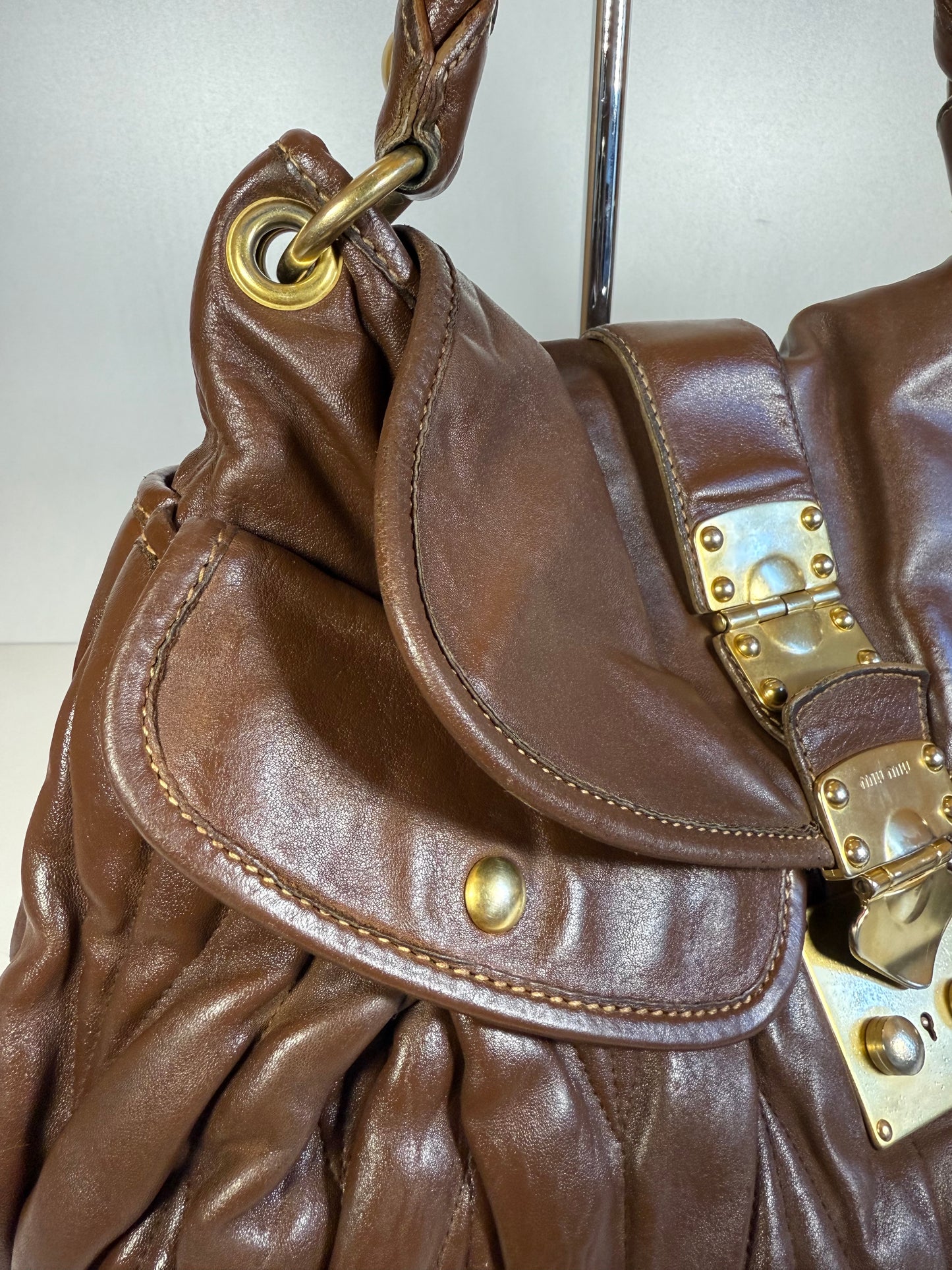 MIU MIU BROWN MATELASSE