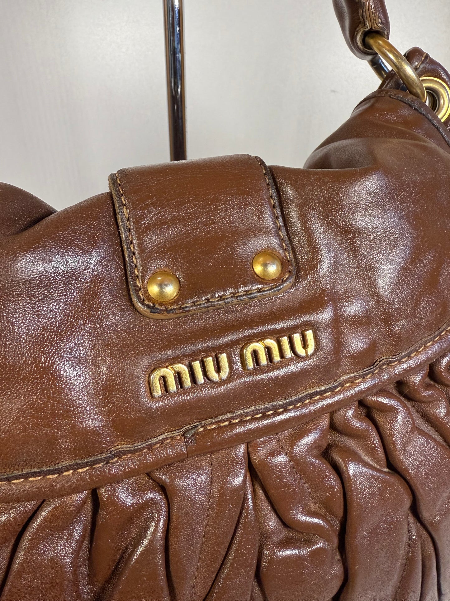 MIU MIU BROWN MATELASSE