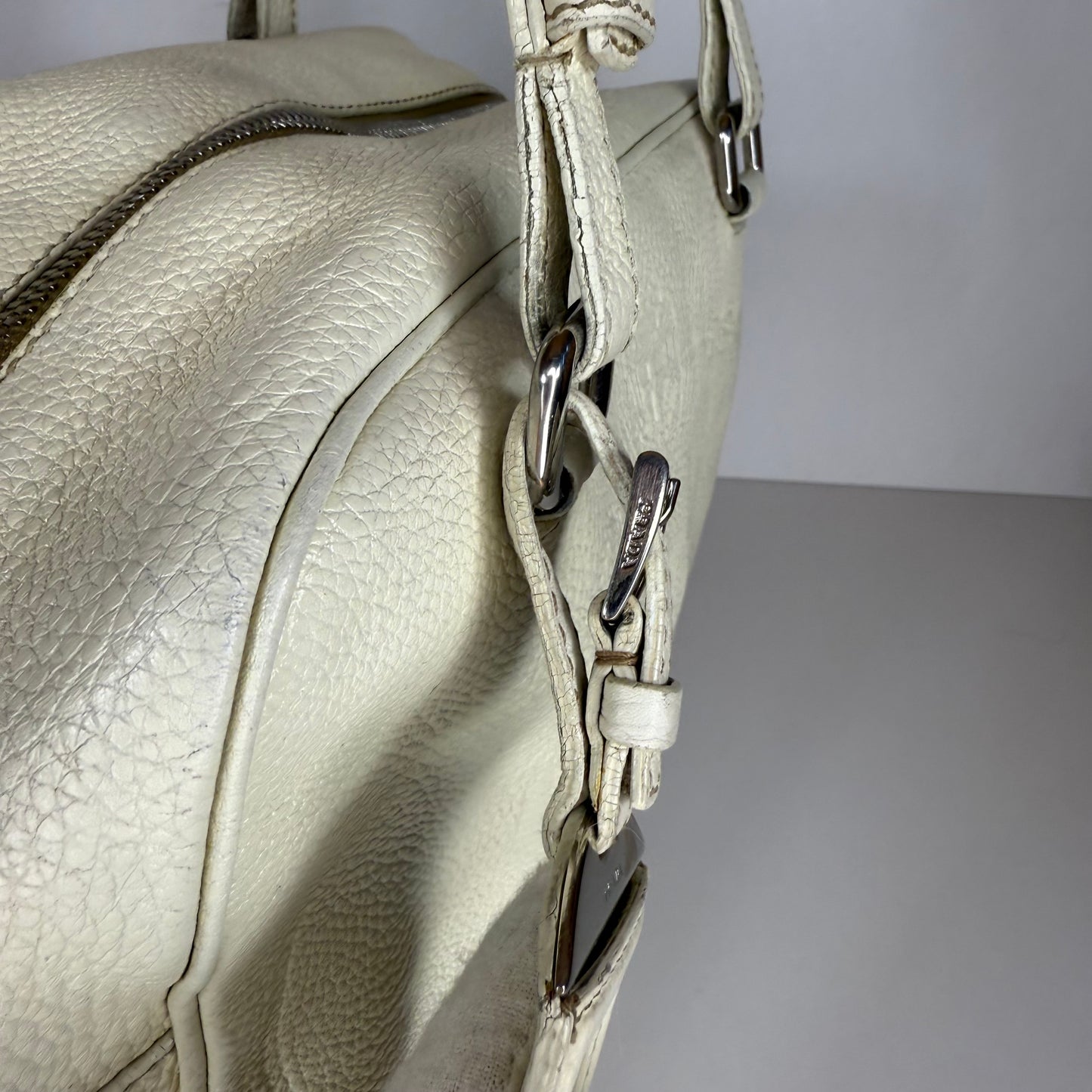 PRADA VITELLO DAINO BAULETTO BAG WHITE