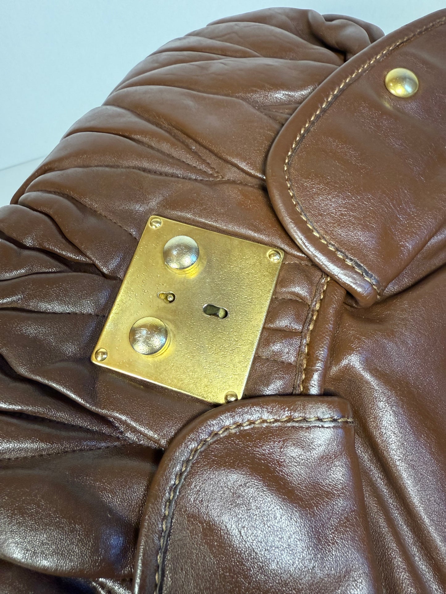 MIU MIU BROWN MATELASSE