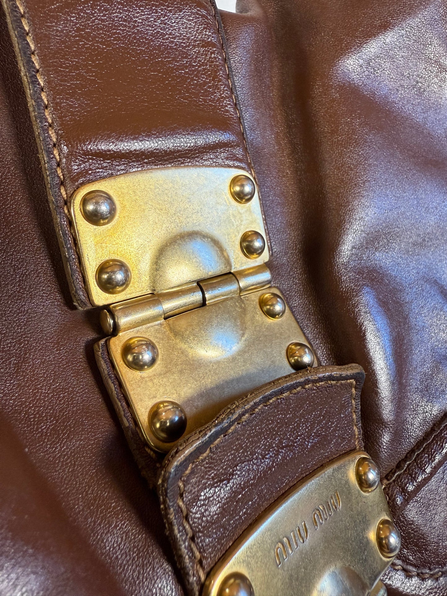 MIU MIU BROWN MATELASSE