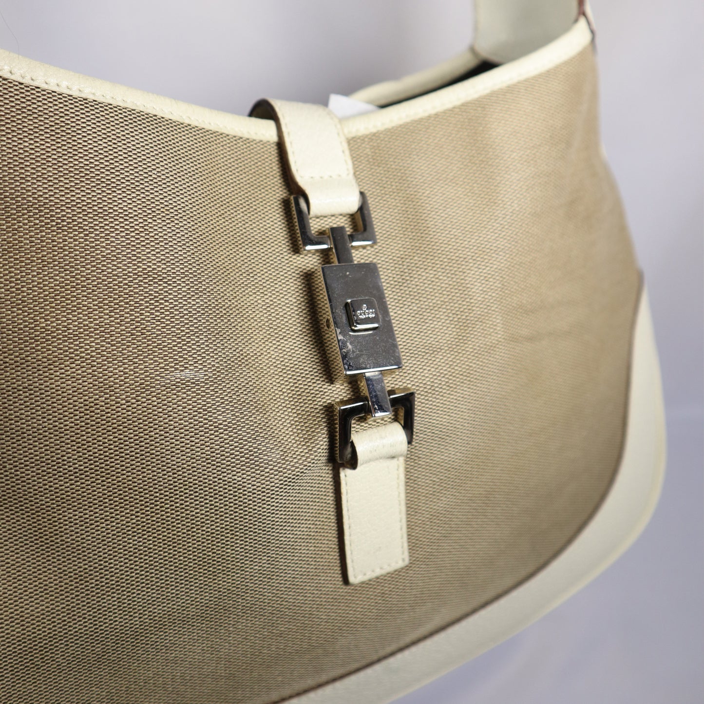 GUCCI JACKIE BEIGE CANVAS BAG