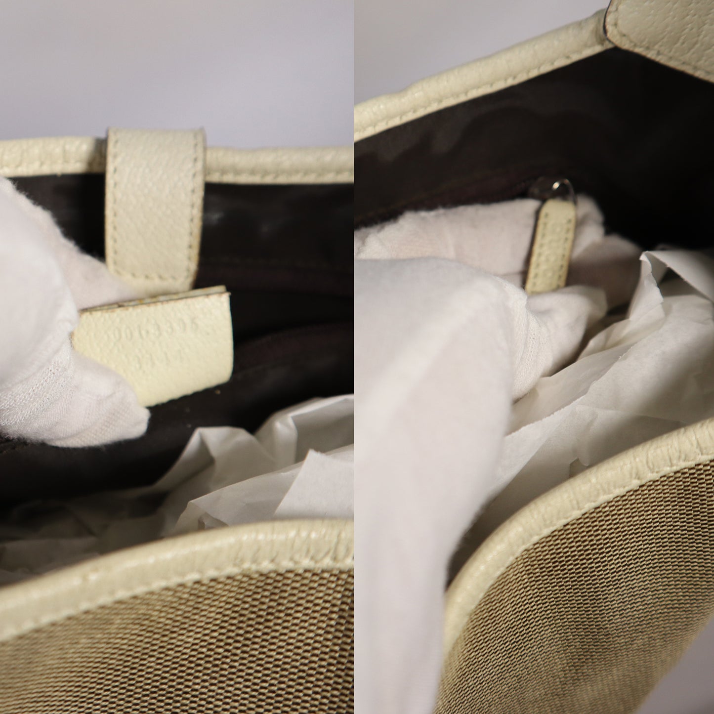 GUCCI JACKIE BEIGE CANVAS BAG