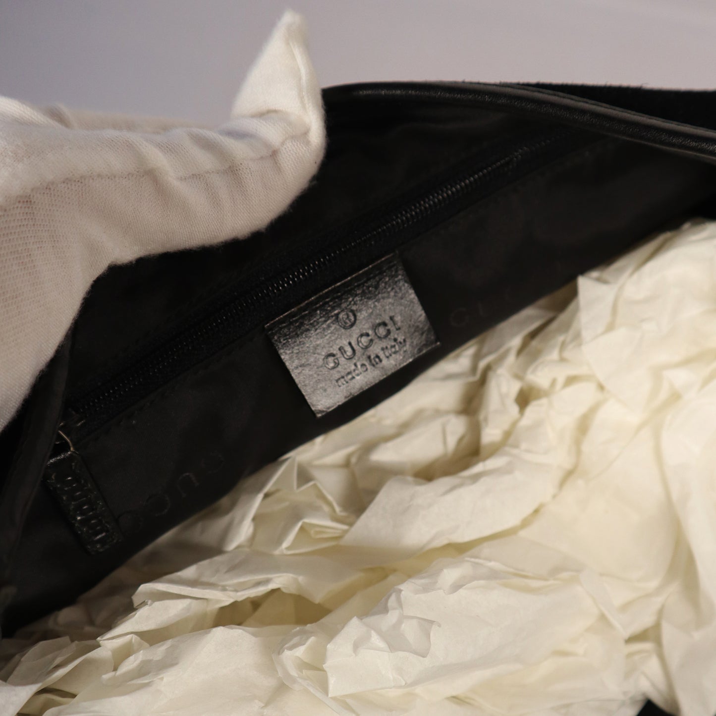 GUCCI JACKIE BLACK SUEDE BAG