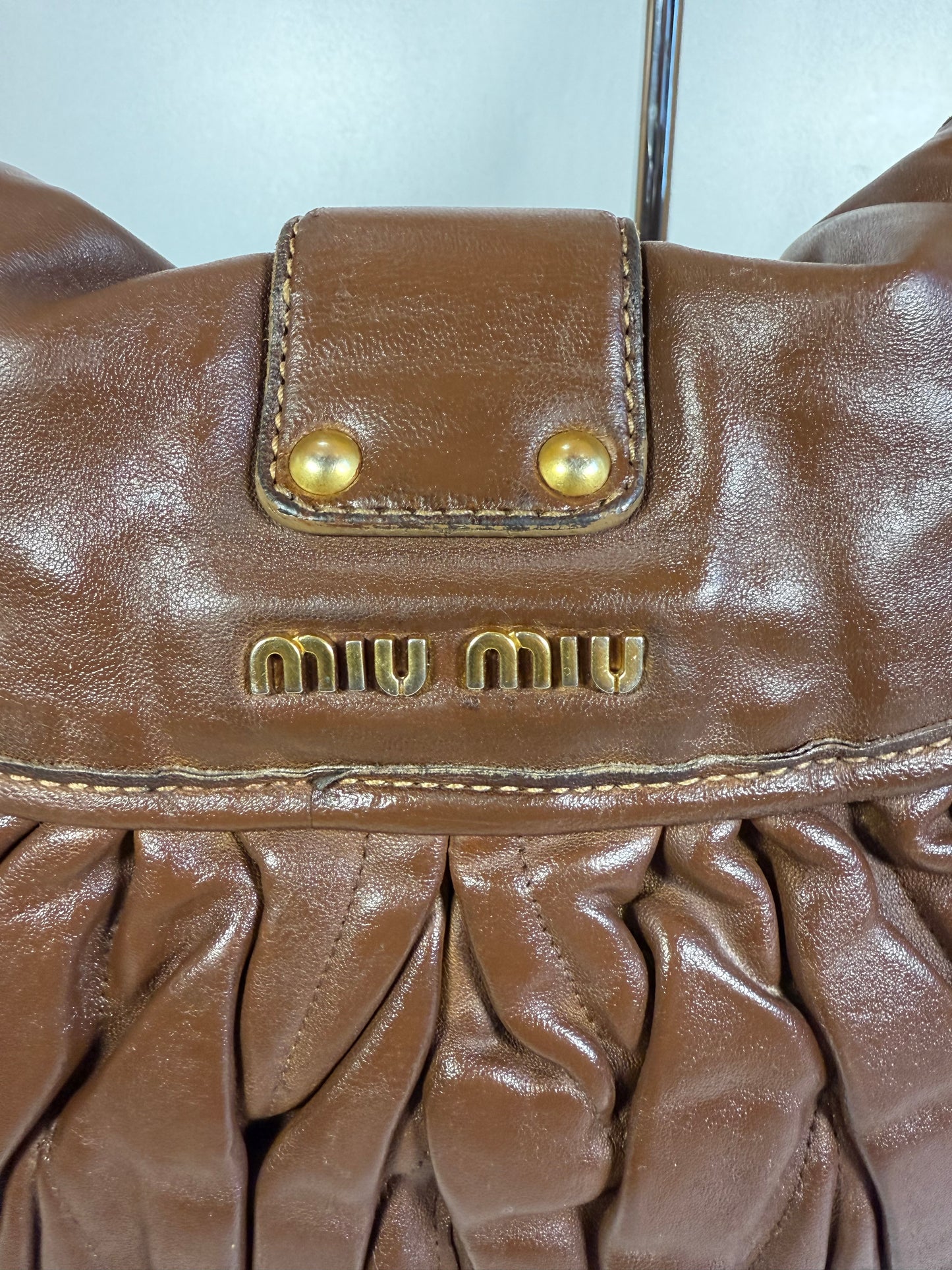 MIU MIU BROWN MATELASSE