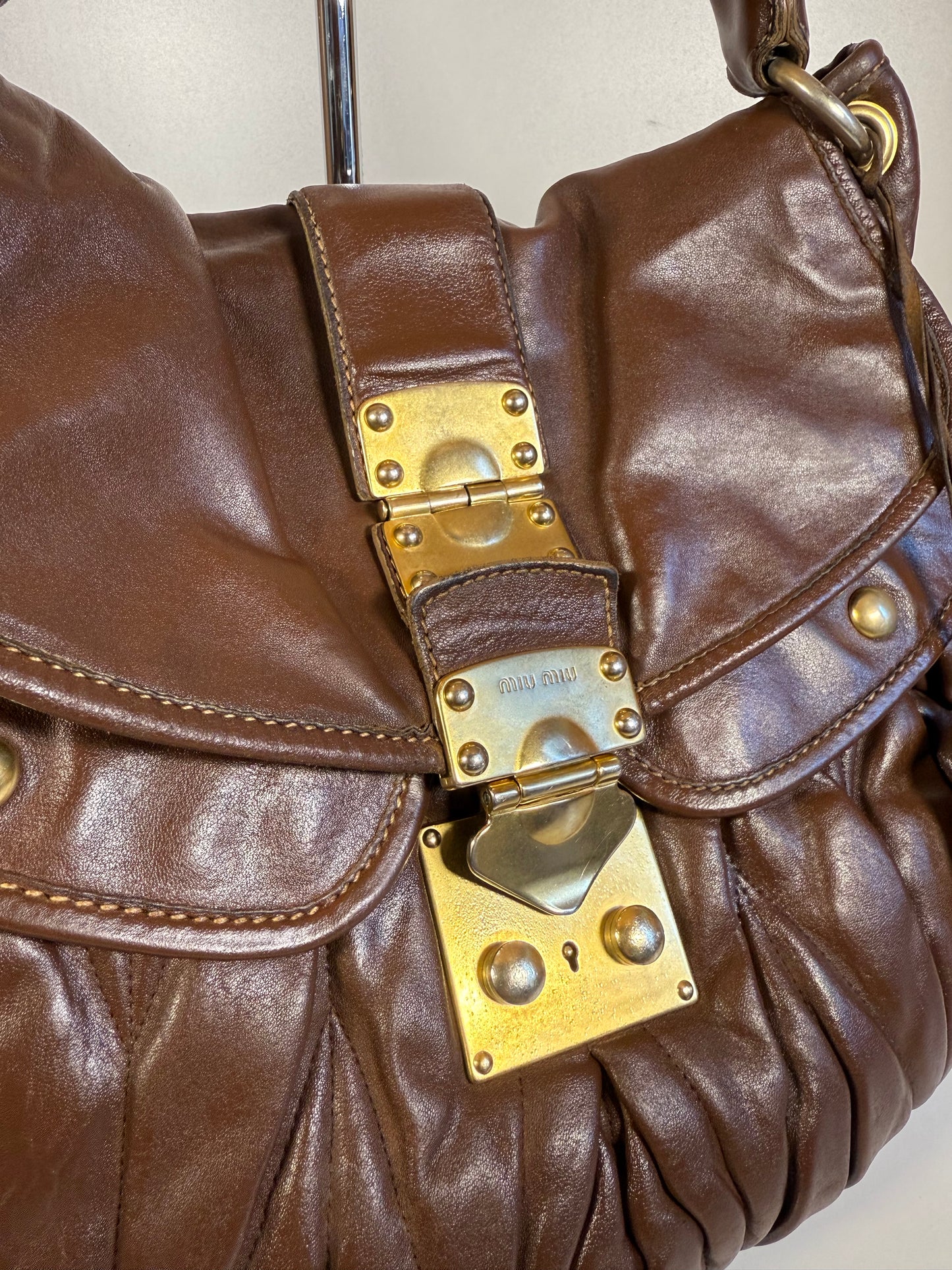 MIU MIU BROWN MATELASSE