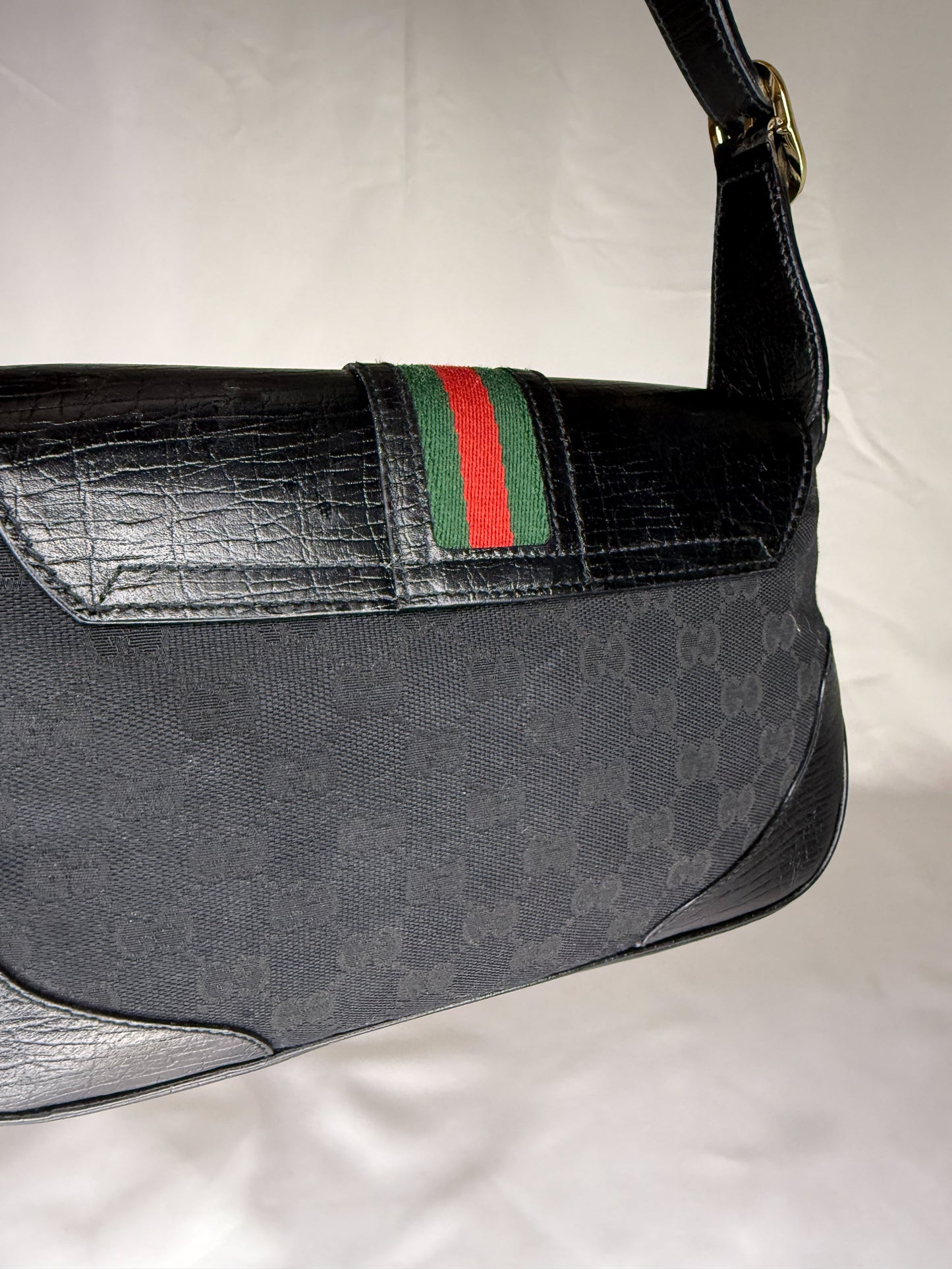 GUCCI JACKIE SHERRY LINE GG CANVAS BAG