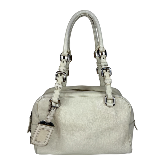 PRADA VITELLO DAINO BAULETTO BAG WHITE