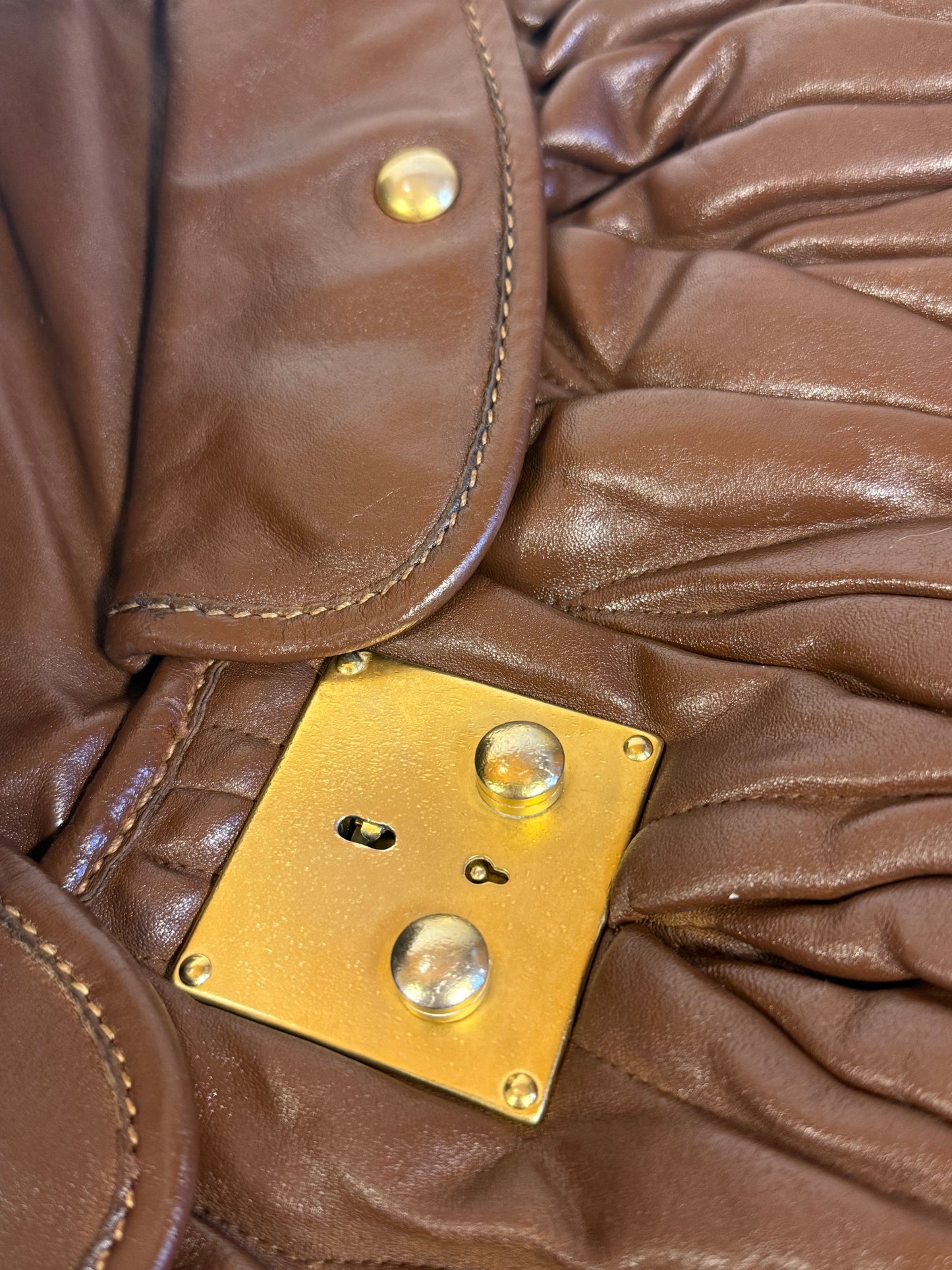 MIU MIU BROWN MATELASSE