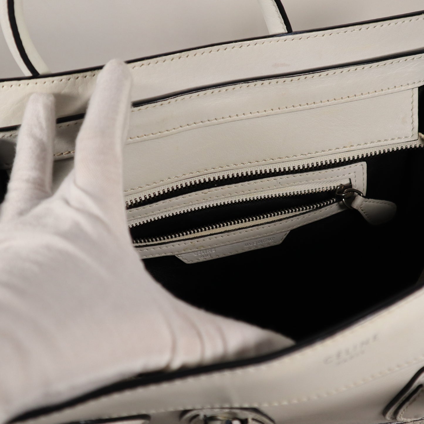 CELINE LUGGAGE WHITE BAG