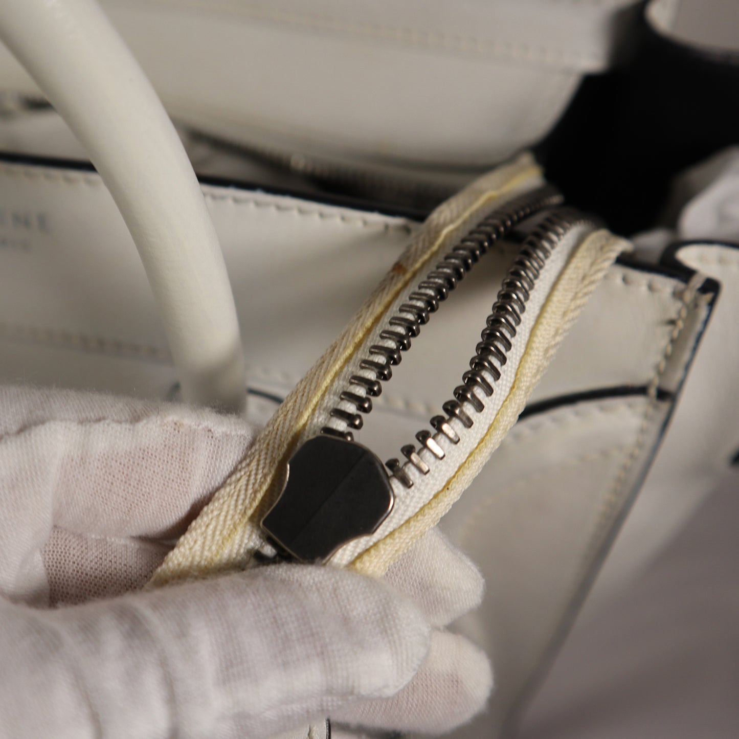 CELINE LUGGAGE WHITE BAG