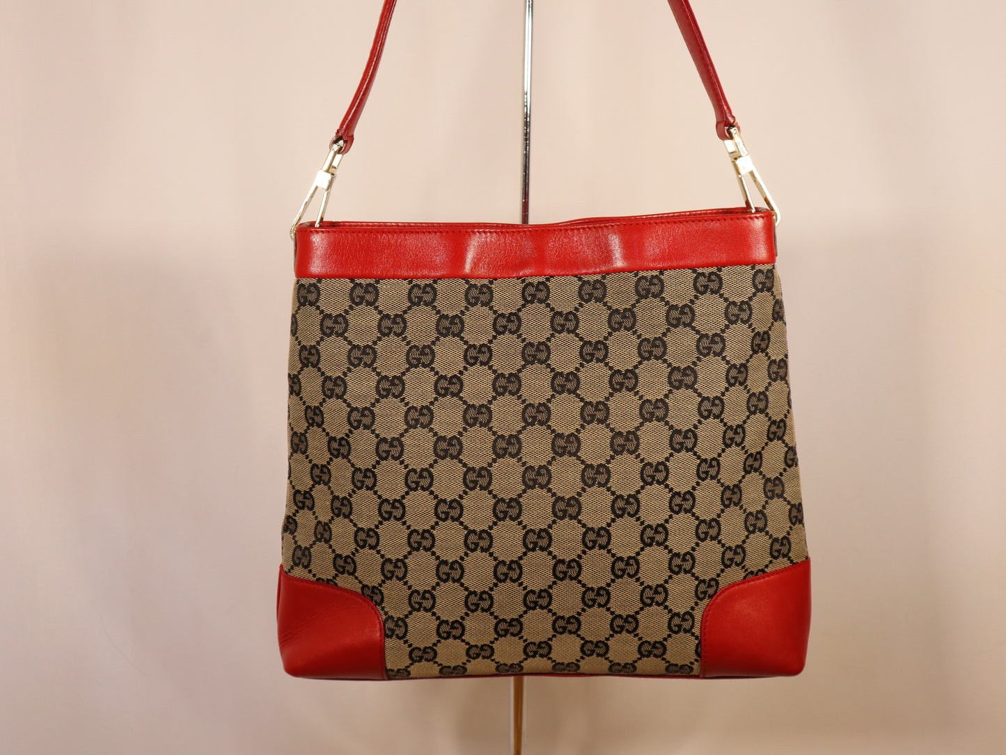 GUCCI TOTE GG RED CANVAS