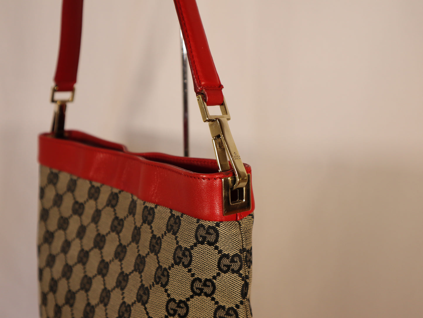 GUCCI TOTE GG RED CANVAS