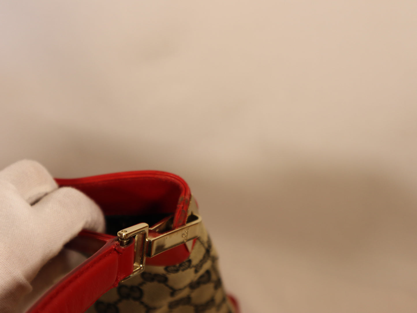 GUCCI TOTE GG RED CANVAS