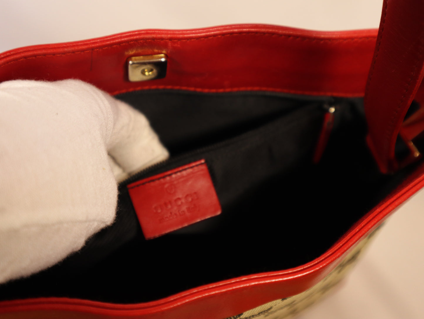 GUCCI TOTE GG RED CANVAS