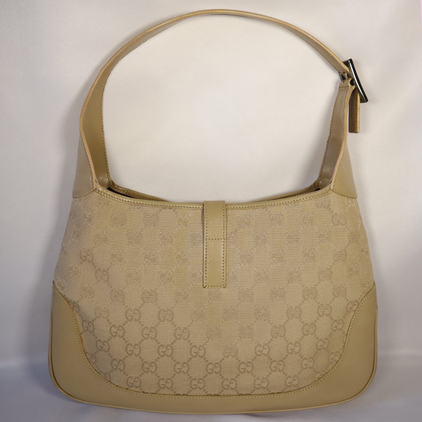 GUCCI JACKIE GG BEIGE CANVAS BAG