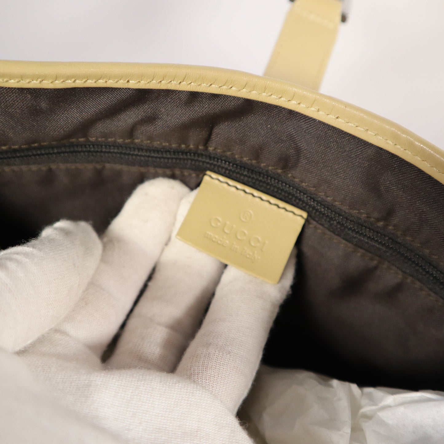 GUCCI JACKIE GG BEIGE CANVAS BAG