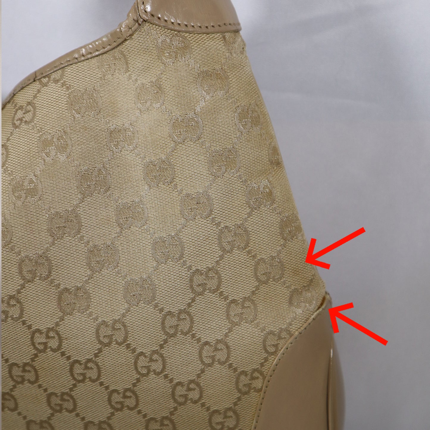 GUCCI JACKIE DUST PINK GG CANVAS BAG
