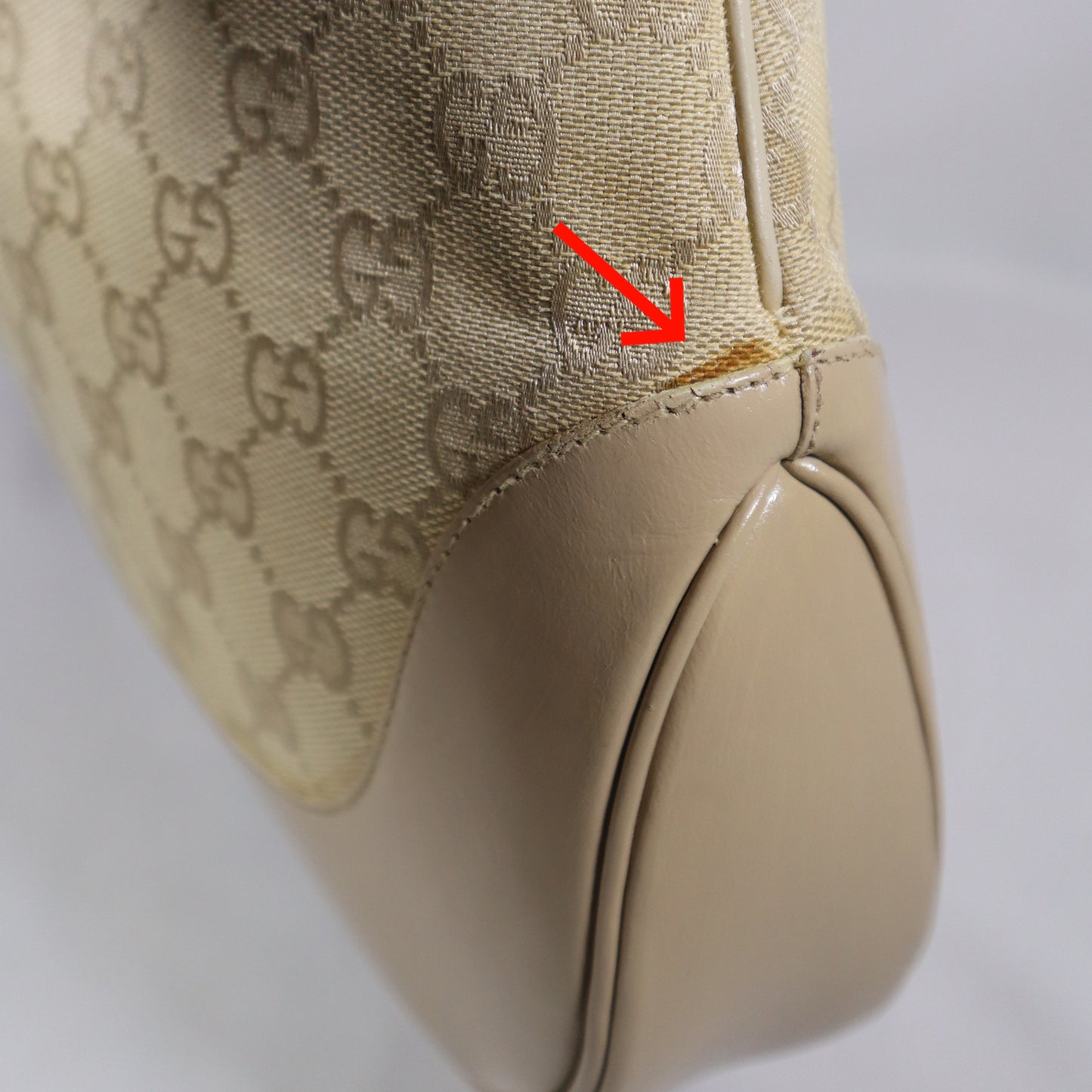 GUCCI JACKIE DUST PINK GG CANVAS BAG