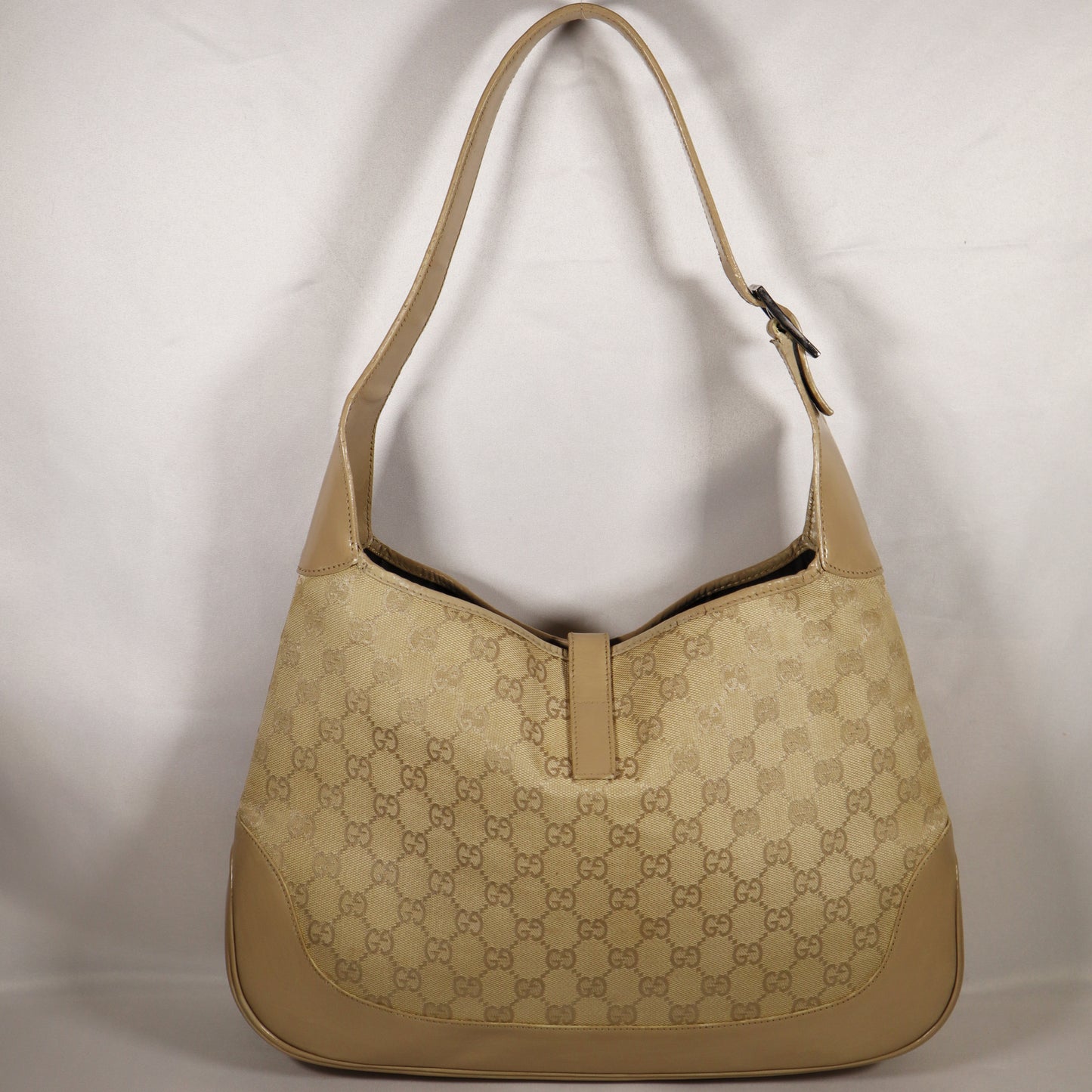 GUCCI JACKIE DUST PINK GG CANVAS BAG