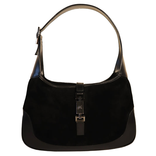 GUCCI JACKIE BLACK SUEDE BAG